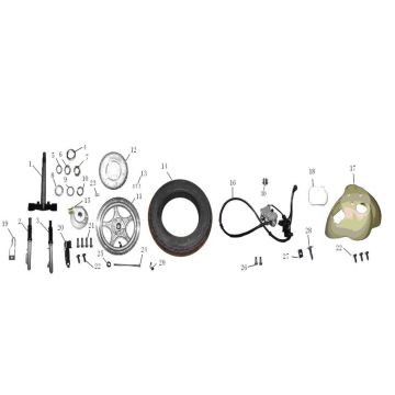 Voorvork - Balhoofdstel - Voorwiel Lintex HT50QT-39 4-takt