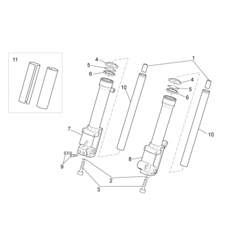 Voorvork III Aprilia SR 50 LC (injectie en carburateur) 2004-2009