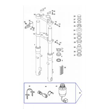 Voorvork - Balhoofdstel Tomos Pack'r 2-takt