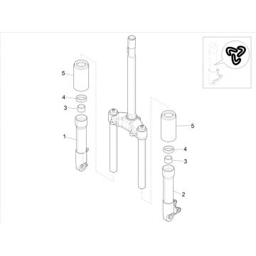 Voorvork - Balhoofdstel Piaggo Zip 50 4-takt IGET 3V Euro 5