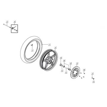 Voorwiel - Remschijf Agility 16+ 200i Mat Metallic Silver