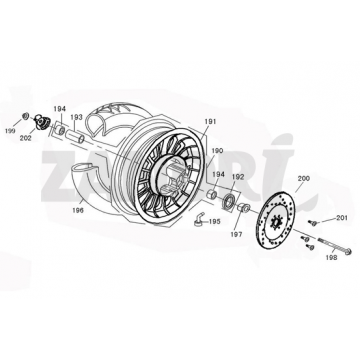 Voorwiel BTC Riva Sport flat mat antraciet