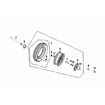 Voorwiel Sym Mio 50i