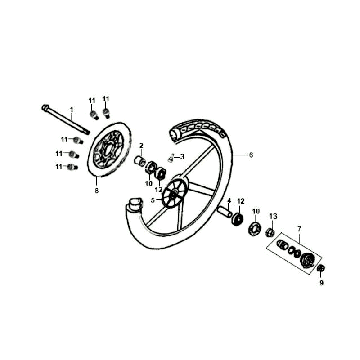 Voorwiel Sym Orbit (BU289) blue