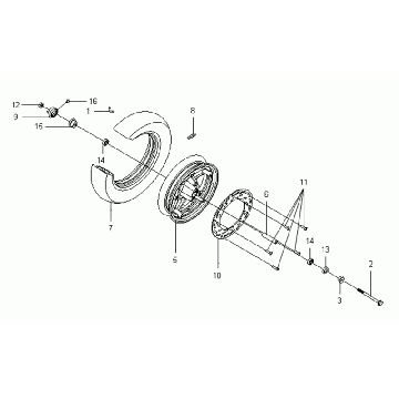 Voorwiel Sym VS125 Euro 3