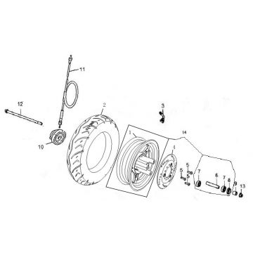 Voorwiel Turbho RG50 rood