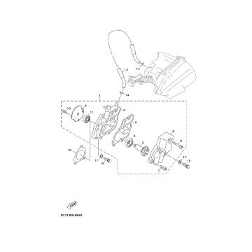 Waterpomp Yamaha Neo's 4-takt 2008→ Left Side Coverwater Pump Kymco AK550i