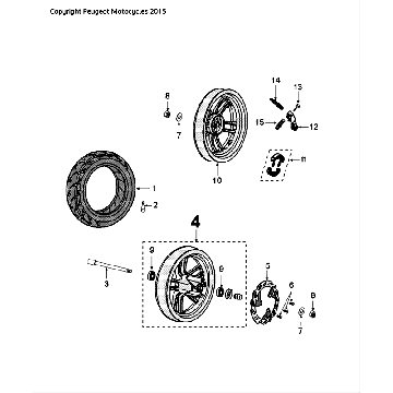 Voorwiel - Achterwiel Peugeot Speedfight 4 50 2-takt LC wit