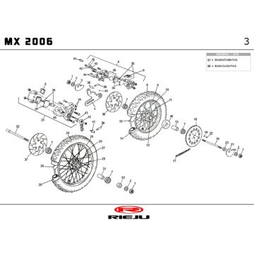 Voorwiel - Achterwiel Rieju MX blauw 2010 2-takt