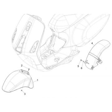Voorspatbord Vespa Sprint mat geel 974/a