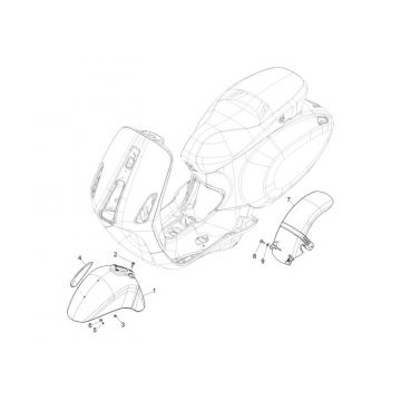 Voorspatbord Vespa Primavera 50 4-takt IGET 3V Euro 4 Azzurro Provenza 279/A