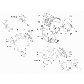 Voorspatbord - Spatschermen Piaggio MP3 300 LT Sport 2009-2014