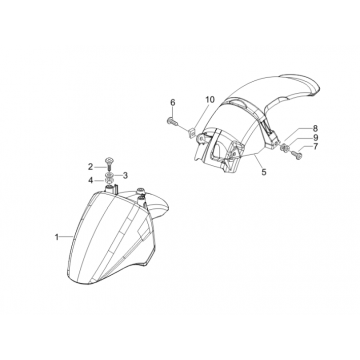 Voorspatbord - Spatschermen Piaggio Zip 50 SP 2-takt LC 2006-2013 maanwit 544