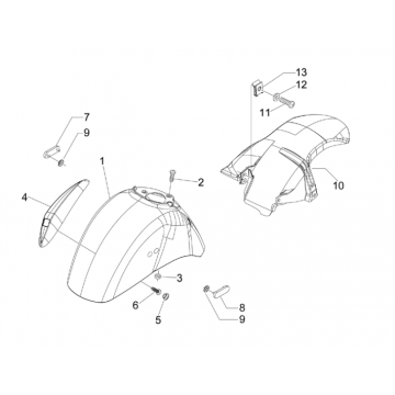 Voorspatbord - Spatschermen Vespa GTS 250 ie 2005-2016 (zonder ABS) wit 544