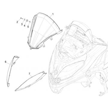 Windscherm Piaggio MP3 300 HPE / 300 HPE Sport ABS Euro 5 2020-2022