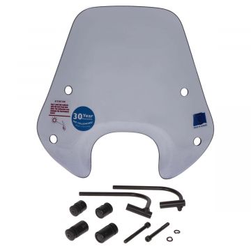 Windscherm laag + bevestigingsset made in EU model origineel Piaggio Zip 2000 30cm smoke