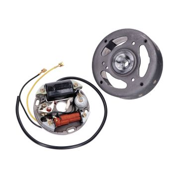 Zündungsstator, Rotor komplett mit Schwungrad 6V 17W rechtsdrehend 101 OCTANE für Puch Maxi E50 Sachs, Hercules, Zündapp