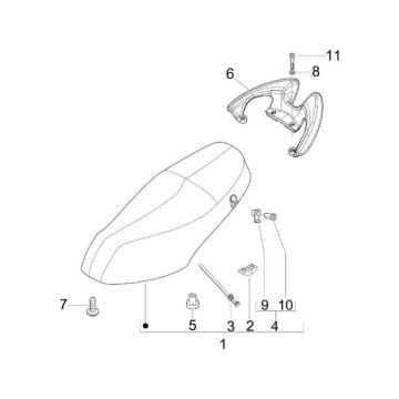 Zadel Piaggio Fly 50 2-takt AC