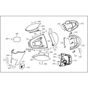 Motorschermen - Helmbak - Achterdrager Senzo SP flat antraciet