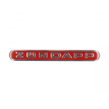 Zundapp tanksticker/embleem dik (zundapp) langwerpig embleem rood