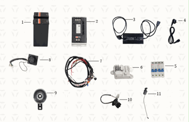 Wire harness assy / battery / charger Yadea T9L