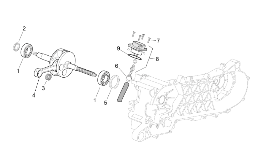 Krukas Aprilia SR 50 LC ie+carb 2004-2009