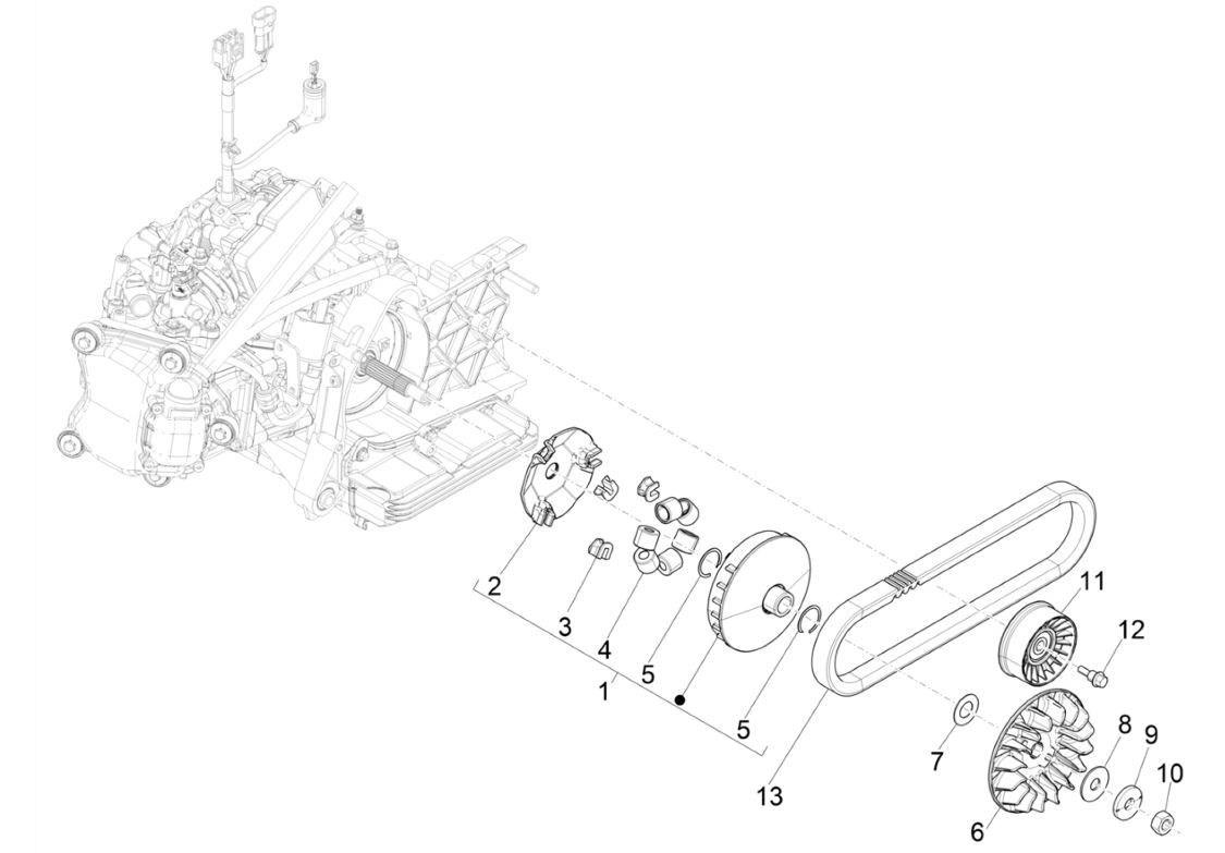 Variateur- V-snaar Piaggio MP3 300 HPE / 300 HPE Sport ABS Euro 5  2020-2022