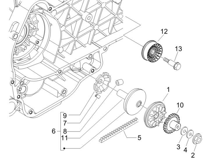Variateur- V-snaar Gilera Runner 200 VXR 4-takt 2006