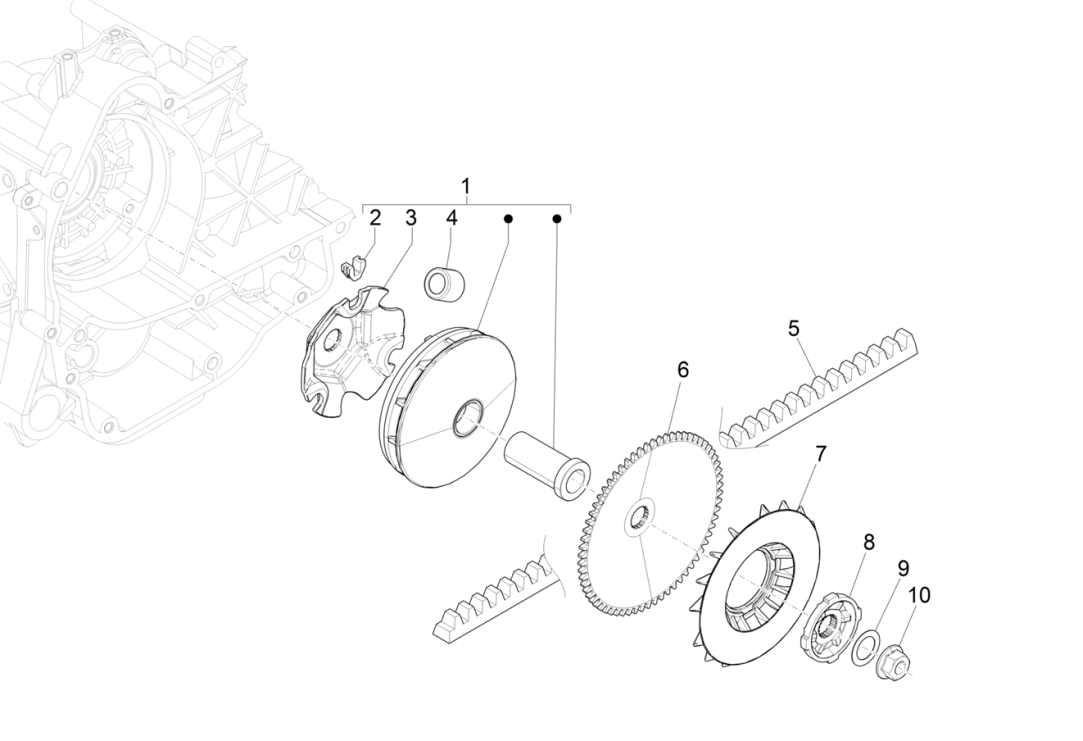 Variateur- V-snaar Piaggio Liberty 50 4-takt AC IGET 3V Euro 4