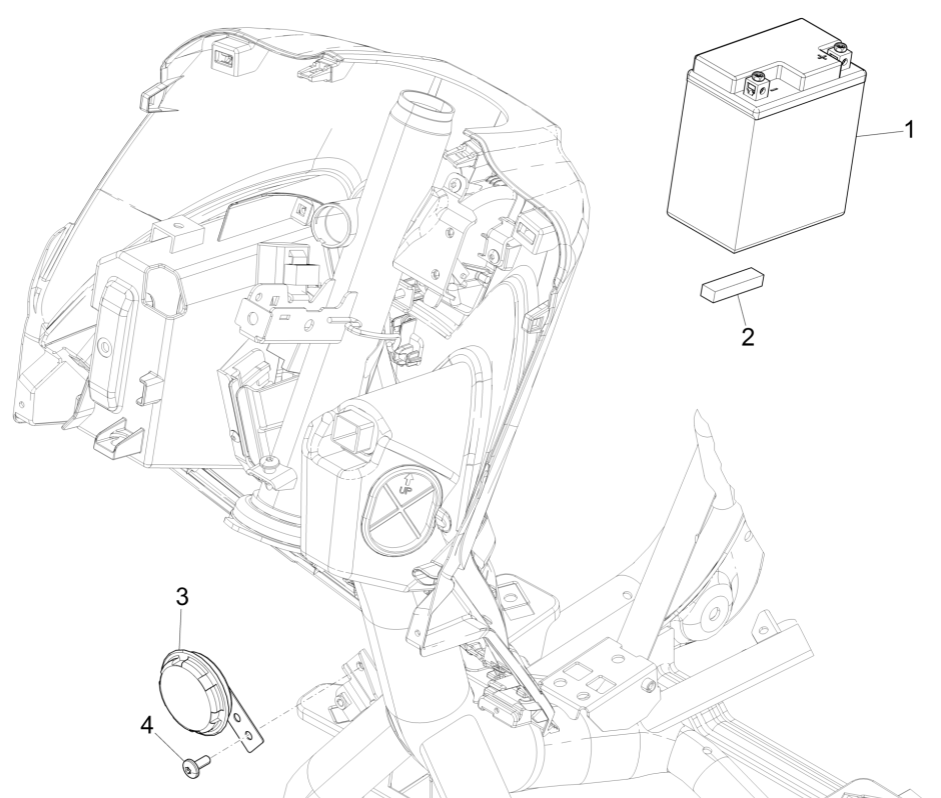 Accu - Claxon - Startrelais Piaggio Medley 125 ABS Euro 5 2021-2022