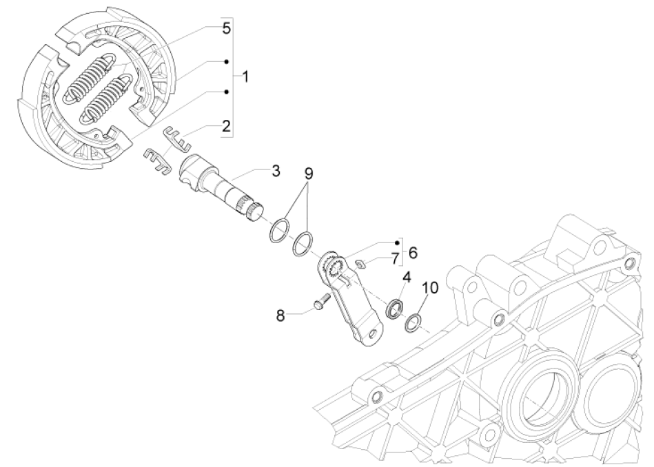 Achterrem - Remschoenen Piaggio Liberty 50 4-takt AC IGET 3V Euro 5