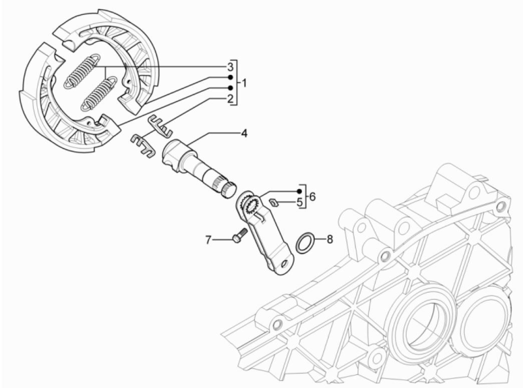Achterrem - Remschoenen Piaggio Typhoon 50 2-takt Euro 3 2011