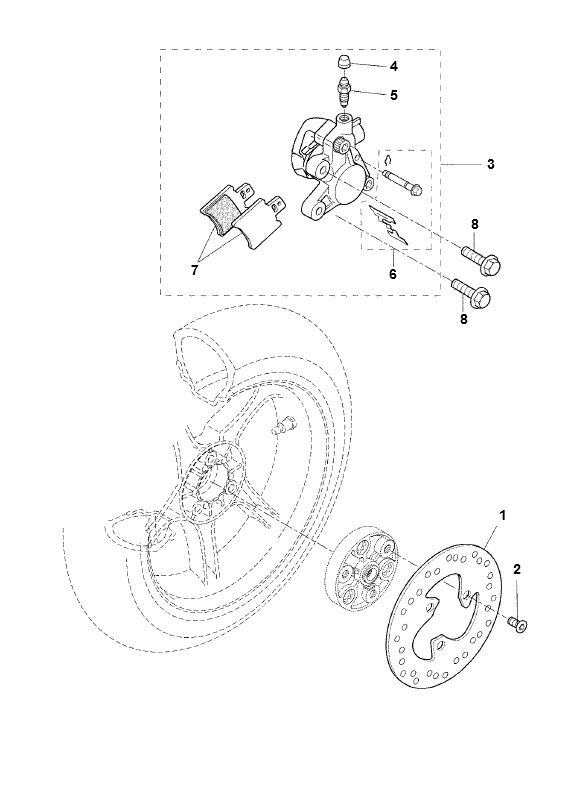 Remklauw - Remschijf achterzijde Yamaha Aerox 50 2-takt LC