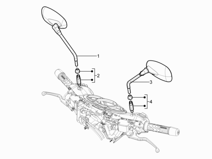 Spiegels Piaggio Beverly 350 Sport Touring Euro 3 2013-2014