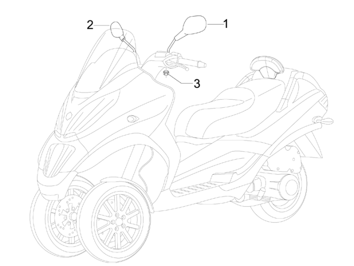 Spiegels Piaggio MP3 300 LT Sport 2009-2014 sterwit 595