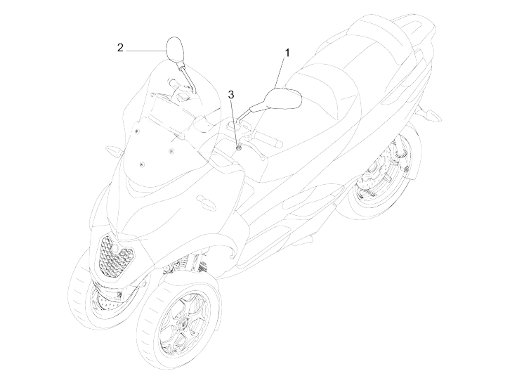 Spiegels Piaggio MP3 500 LT Business 2014-2016