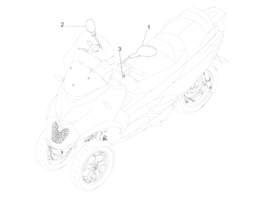 Spiegels Piaggio MP3 500 LT Sport 2014-2016
