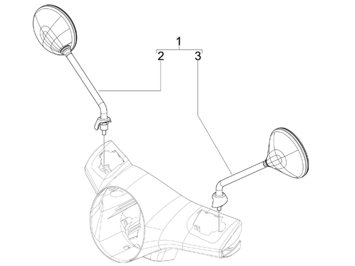 Spiegels Vespa GTS 300 ie 2008-2016 (met en zonder ABS)