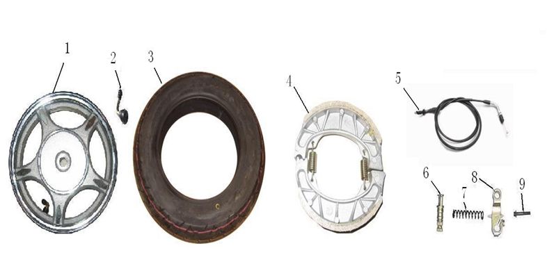 Achterwiel - Remschoenen Turbho CX 50 4-takt