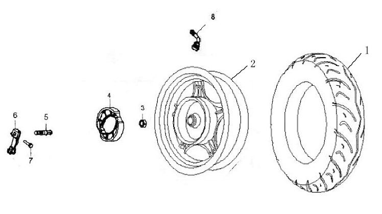 Achterwiel - Remschoenen Turbho RG50 roze