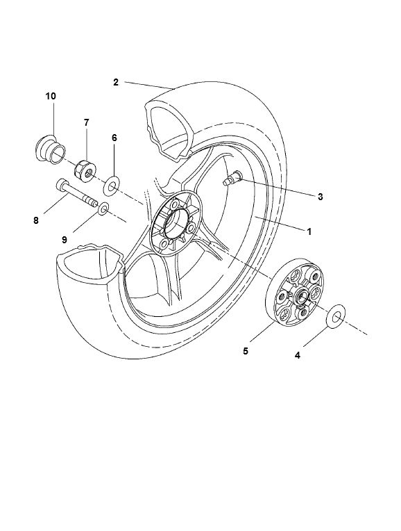 Achterwiel Yamaha Aerox 50 2-takt LC