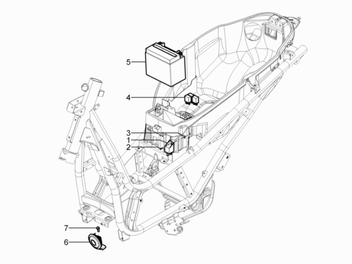 Accu - Claxon - Startrelais Piaggio Beverly 350 Sport Touring Euro 3 2013-2014