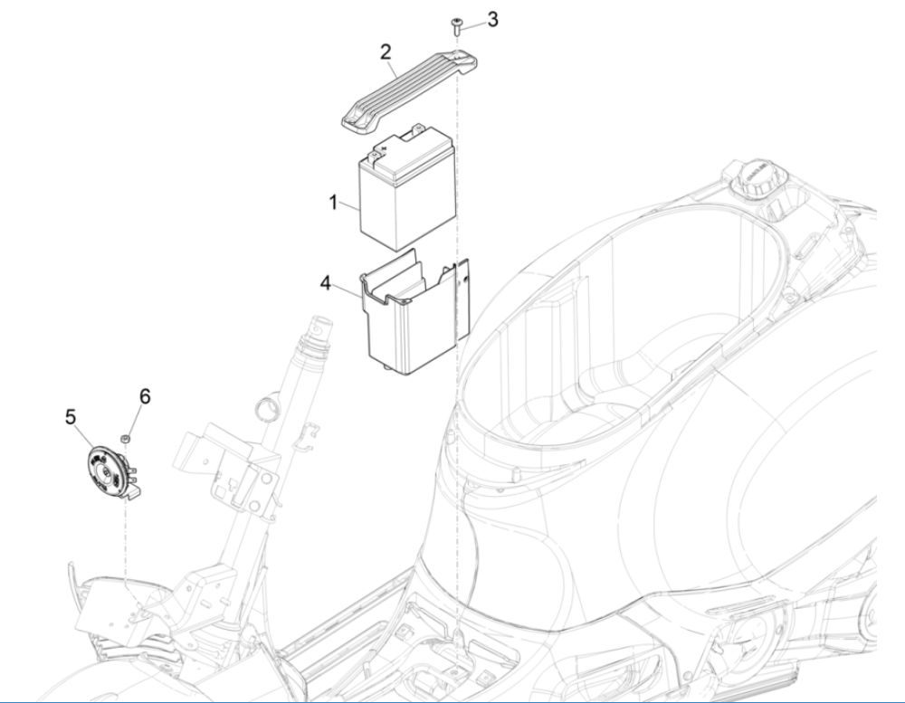 Accu - Claxon - Startrelais Vespa GTS 125 IE ABS Euro 4 2019