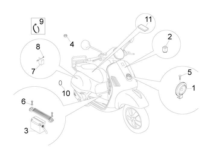 Elektrische delen Vespa LXV 50 2-takt