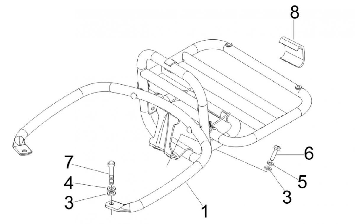 Achterdrager Vespa GTV 250 IE 4V