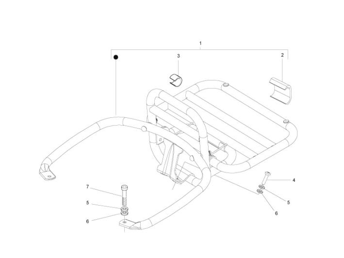 Achterdrager Vespa GTS 250 ie 2005-2016 (zonder ABS)