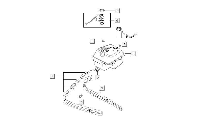 Benzinetank - Tankvlotter - Vacuümkraan Kymco Agility Fat 12' 4-takt zwart lang