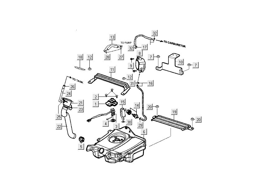 Benzinetank - Tankvlotter - Benzinepomp Kymco Filly 4-takt zilver