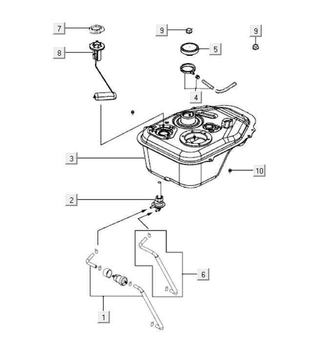 Benzinetank - Tankvlotter - Vacuümkraan Kymco Like 125