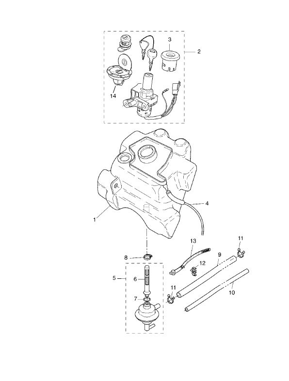Benzinetank - Tankvlotter - Vacuümkraan Yamaha Aerox 50 2-takt LC